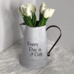 Farmhouse Decor, “Every Day Is A Gift”, Decorative Pitcher Vase, Metal7