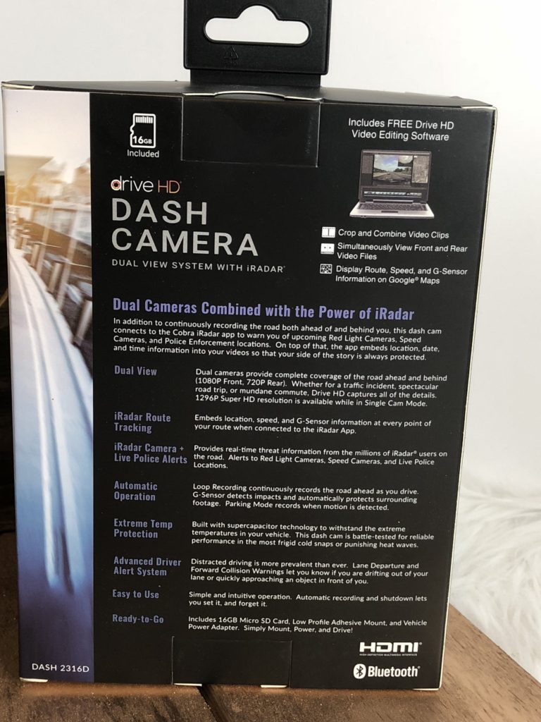 Cobra Dual View Dash Cam System - Dash 2216D5