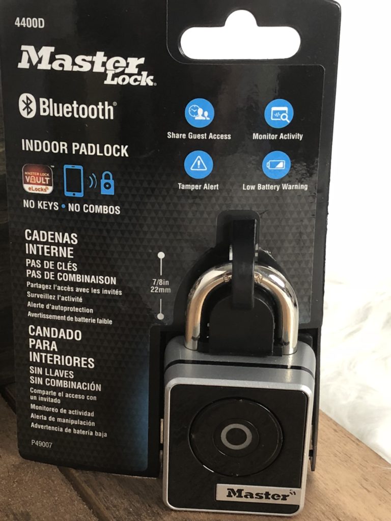 Master Lock Bluetooth Indoor Padlock Model No. 4400D and Sentry Safe Digital Safe6