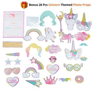 Giveaway! Unicorn Baby Month Blanket For Girls Bonus 26 Pc Photography Set Month To Month Baby Blanket  &  Baby Wings Pacifier Clips4