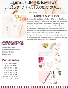 Lauralis Blog & Reviews May & June 2019 Media Kit